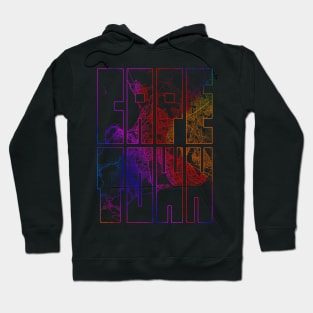 Cape Town, South Africa City Map Typography - Colorful Hoodie